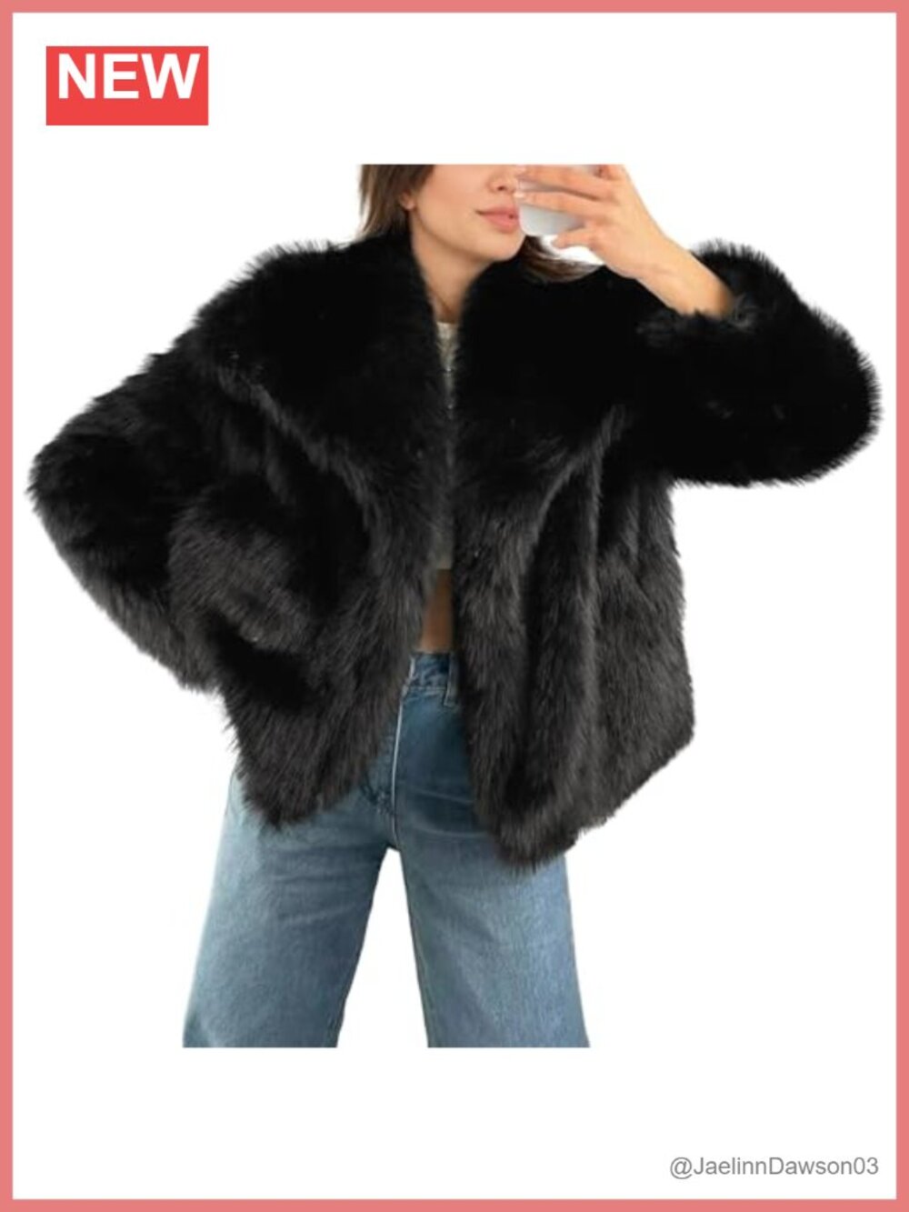 Womens Faux Fur Coat Shaggy Oversized Lapel Button Fuzzy Winter Jacket